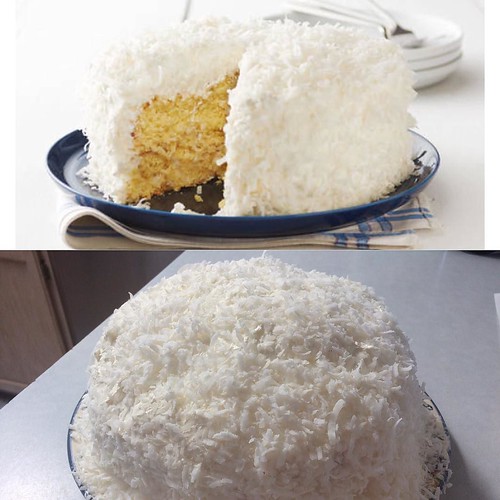 Josh and I have always prided ourselves on our ugly cakes. Here's the coconut cake I made him today on the bottom...and what it was "supposed" to look like on top.