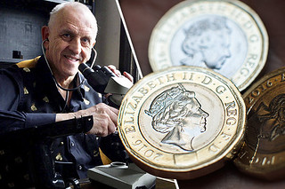 Artist Graham Short and One Pound coins