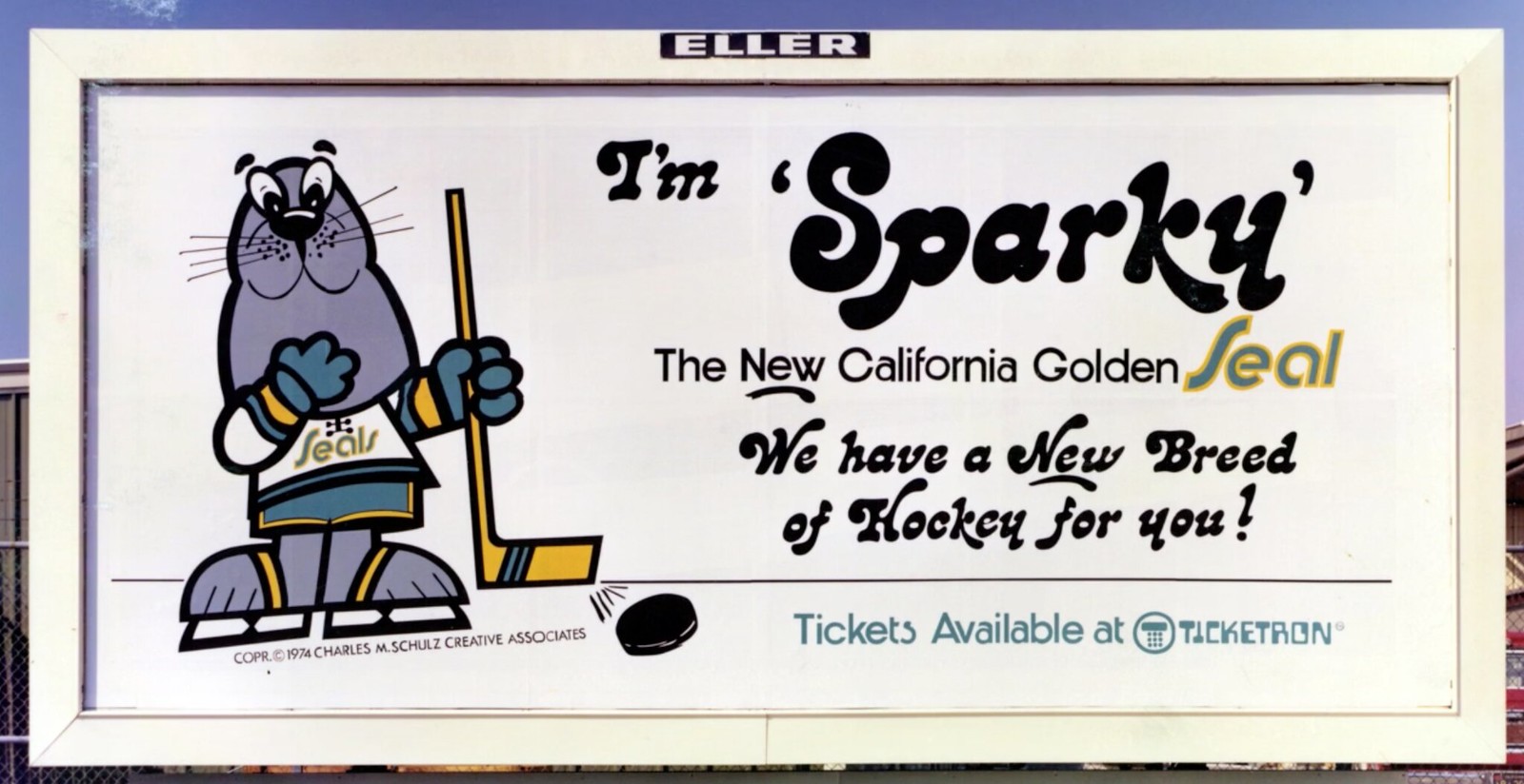 1973 California Seals Retro Hockey Poster - Row One Brand
