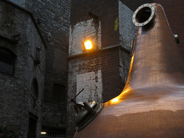 Copper kettle in the entry yard to the Old Jameson Distillery in Dublin, Ireland
