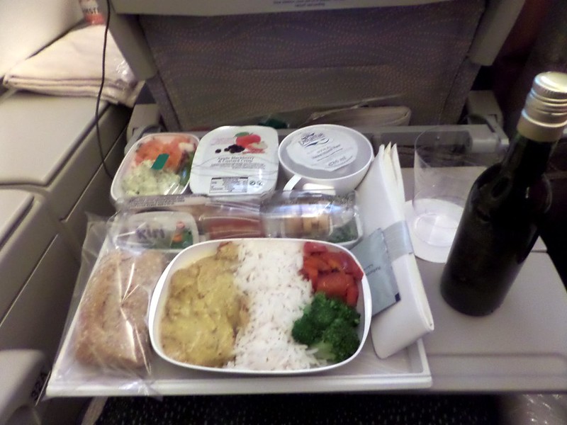 image Dinner on board our Emirates flight between Manchester and Dubai