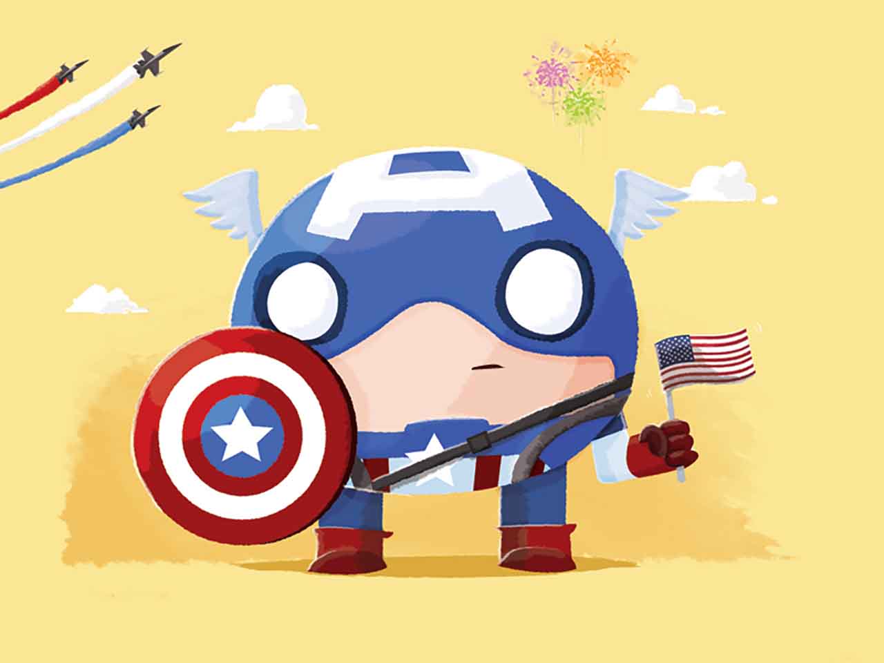 Artist Creates Chubby Superheroes & Villains From Marvel Universe #1: Chubby Captain America