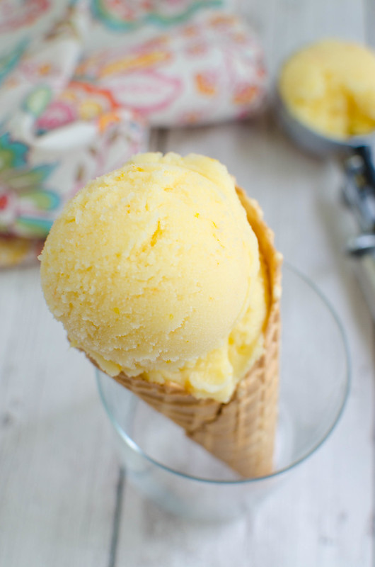 Homemade Orange Sherbet - you will never want store-bought orange sherbet again after trying this recipe! So simple and so delicious! Only 5 ingredients. 