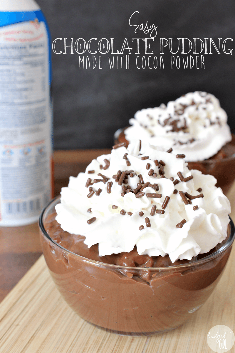 Easy Chocolate Pudding from Cocoa Powder