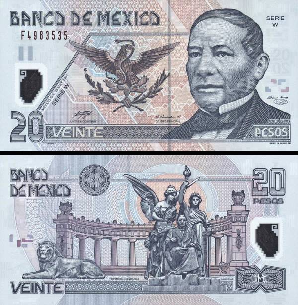 20 Pesos Mexiko 2003, polymer, P116d