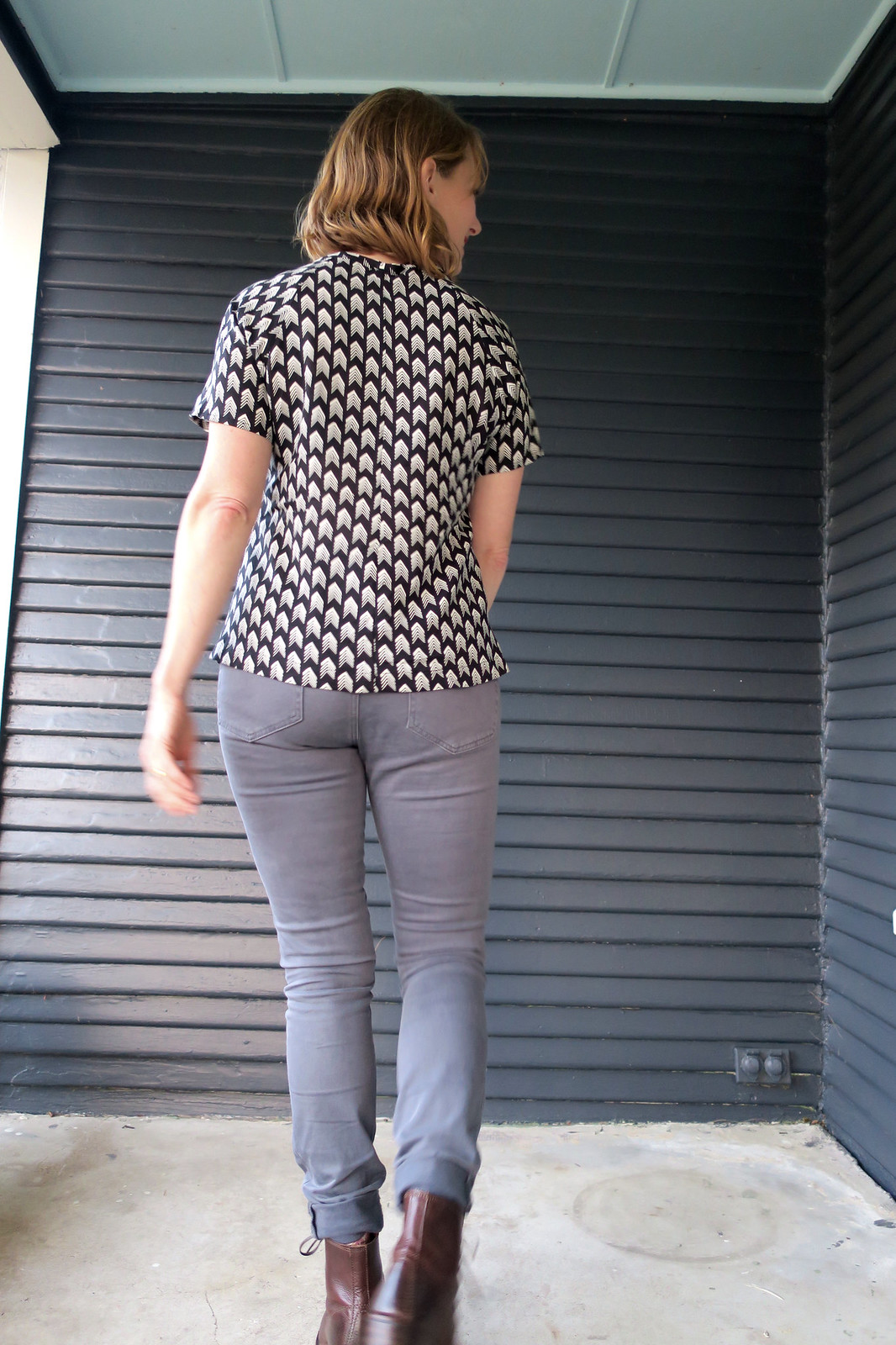 Black and White Clover Top