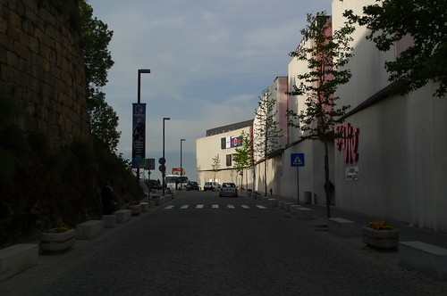City Wall (left), Shopping Mall (right) - Guarda, Portugal