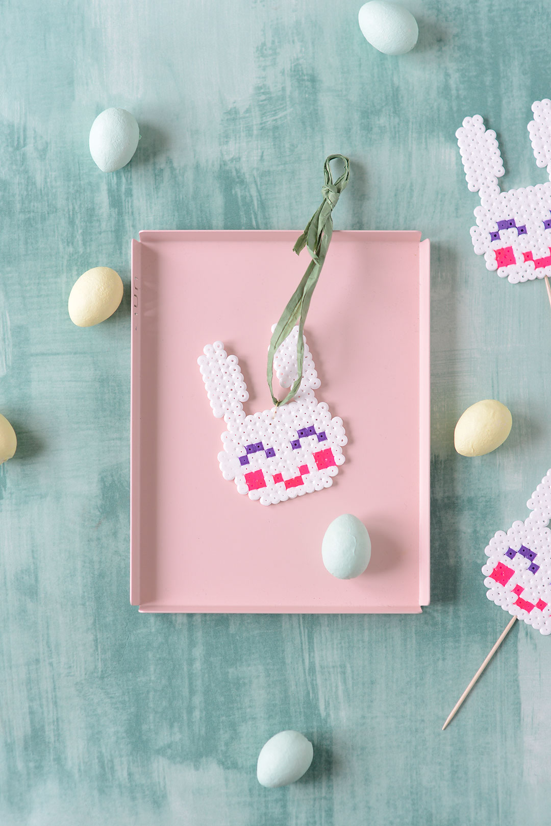 Hama bead bunny ornament for easter