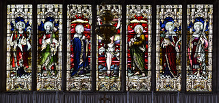 Crucifixion with Blessed Virgin and St John flanked by St Felix, St James, St Etheldreda and St Edmund