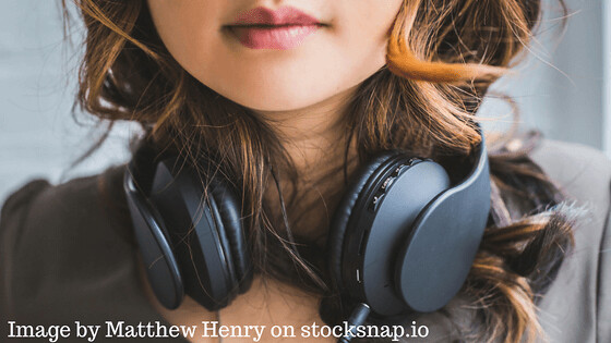 Girl with headphones. Image by Matthew Henry on Stocksnap.io