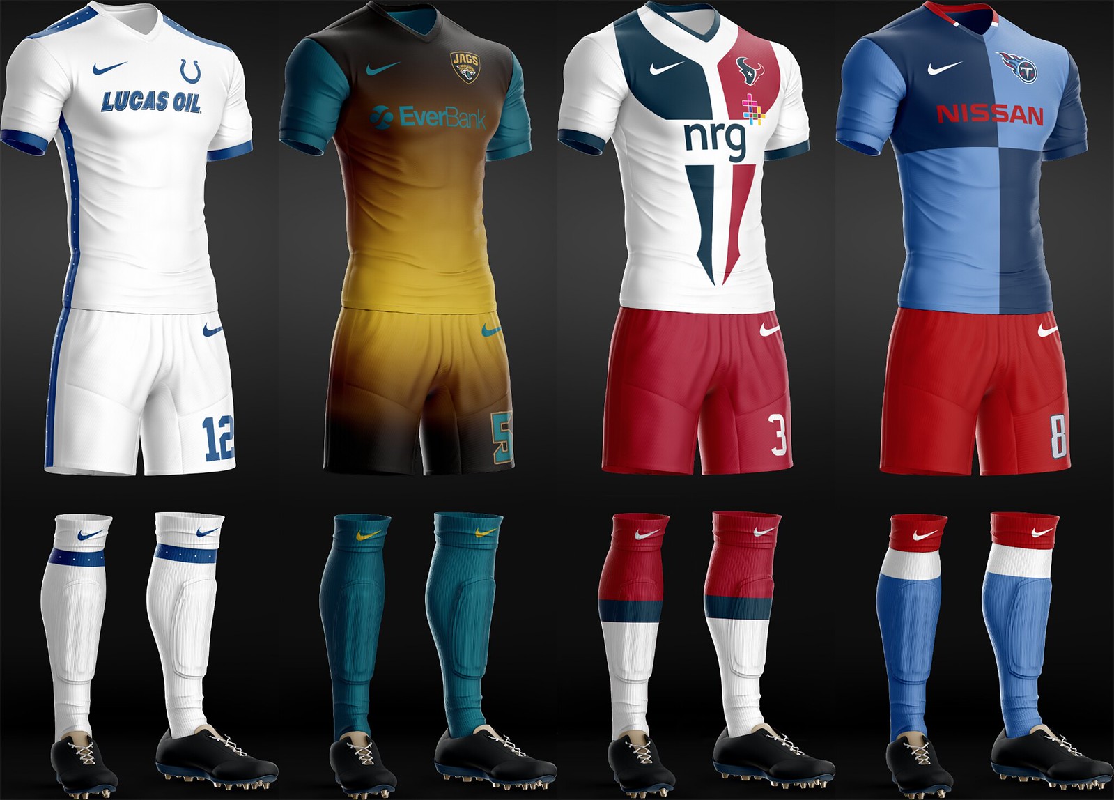 An artist designed soccer kits for all 32 NFL teams and the final