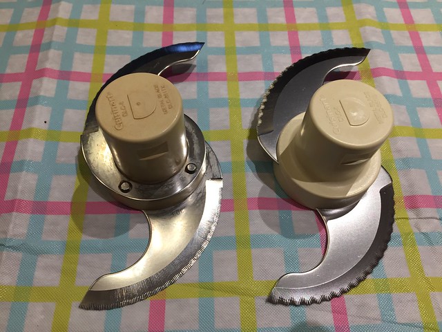 Old riveted blade replaced by new molded one