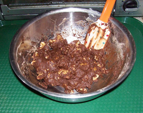 cookie batter with nuts added