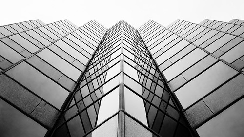 Osaka skyscraper in black and white