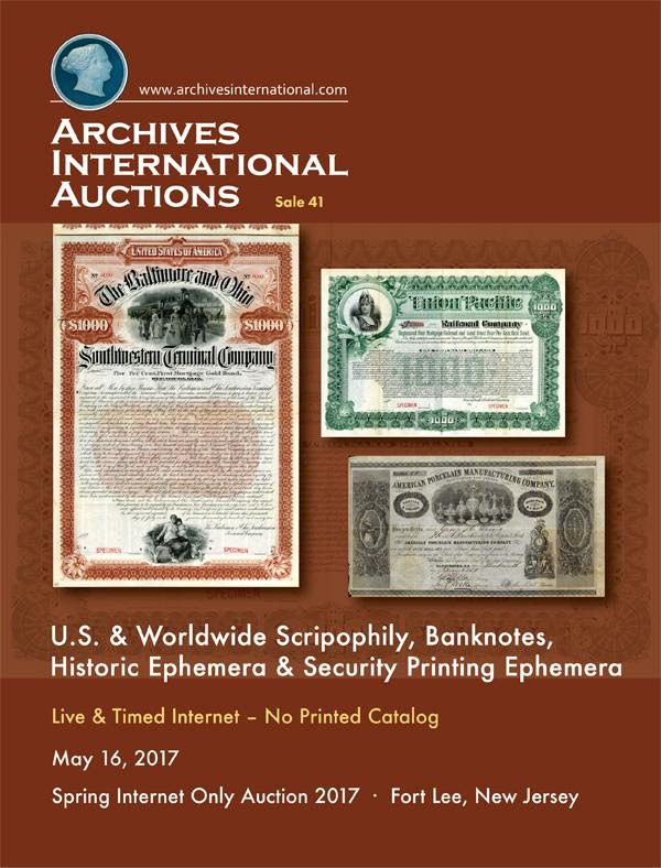Archives International sale 41 cover front