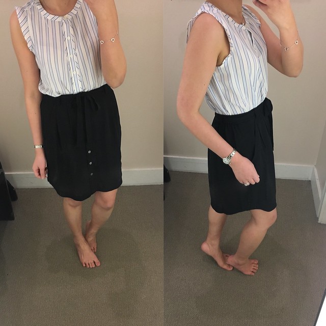 LOFT Tie Waist Button Skirt, size XS regular 