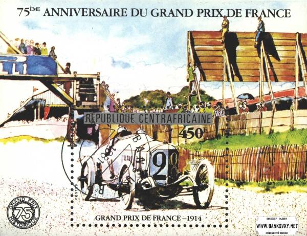 Známky Stredoafrická republika 1982 GP France, razítkovaný blok