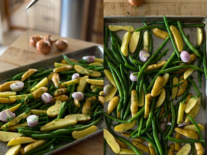This recipe for Dill-Roasted Green Beans & Potatoes is a low-key hit at the dinner table - unassuming but incredibly delicious! (not to mention easy) #Vegan #soyfree #glutenfree