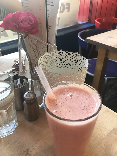 Northpoint cafe,  coconut and strawberry smoothie