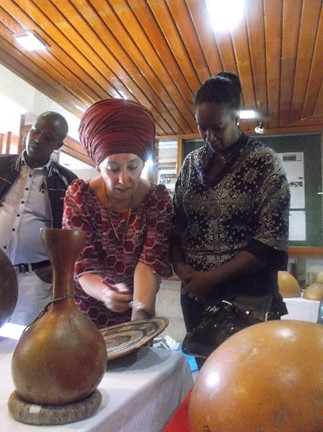 Heidi Cutts works with the Ethiopian National Museum staff