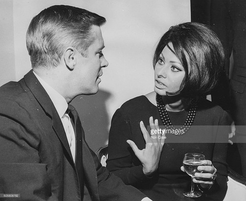 Operation Crossbow - Backstage - George Peppard and Sophia Loren