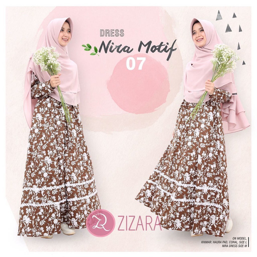  Gamis Zizara  Nira Motif 07 baju muslimah busana muslim K 