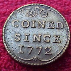 1772 English Coin Weight King George III, 2 DWT, 16 GR. reverse
