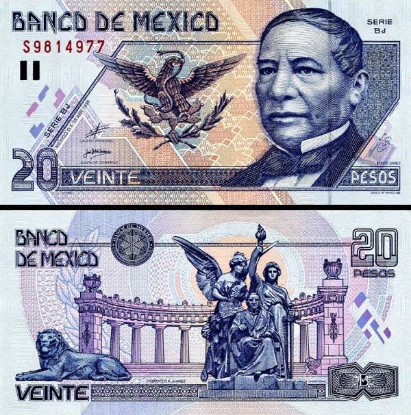 20 Nuevos Pesos Mexiko 1996-9, P106