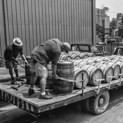 Jim Beam Loading Barrels