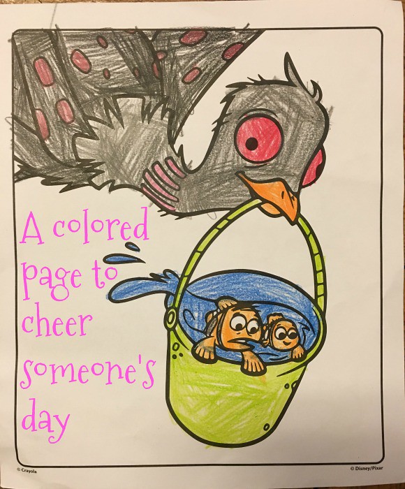 The SIMPLE Moms colored page to cheer someone's day
