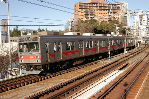 Tokyu 9000 series in Nakameguro.Sta, Meguro, Tokyo, Japan /Dec 31, 2008