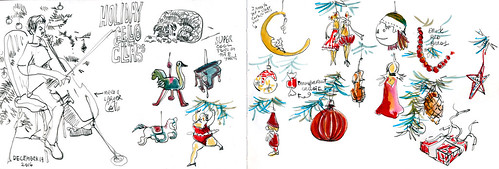 Sketchbook #102: Christmas Time Cello and Ornaments