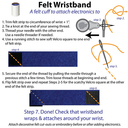 How To: Make a Simple Felt Wristband with Velcro