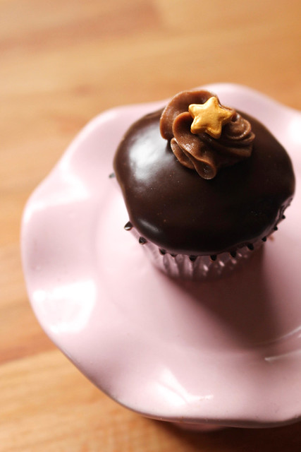 Mini Devil's Food Cupcakes with Mocha Frosting