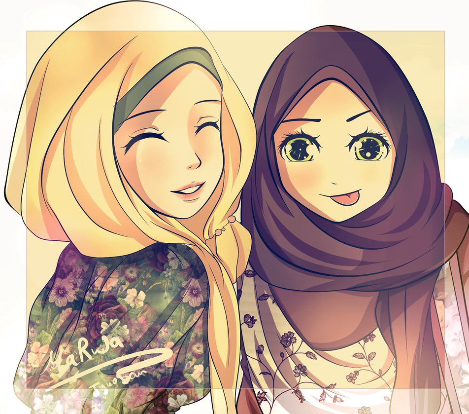 Kumpulan Animasi Muslimah Berpurdah Design Kartun