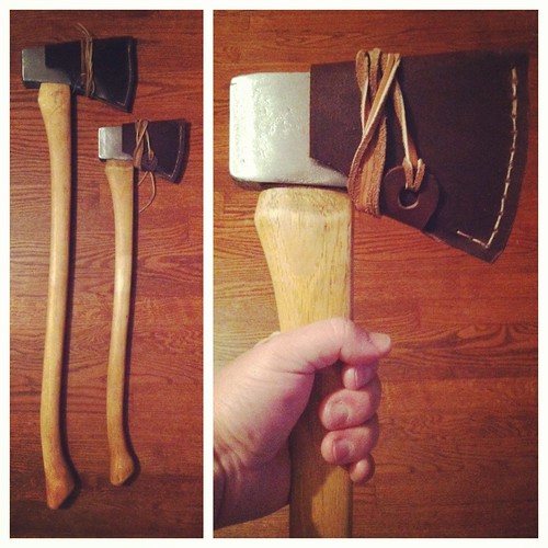 2nd axe sheath is done. Time to put it back where we found it.