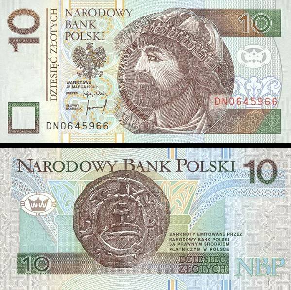 10 Zlotych Poľsko 1994, P173a