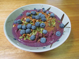 Blueberry Breakfast Ice Cream with Pecan Streusel