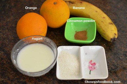 Ingredients for Orange Banana Smoothie