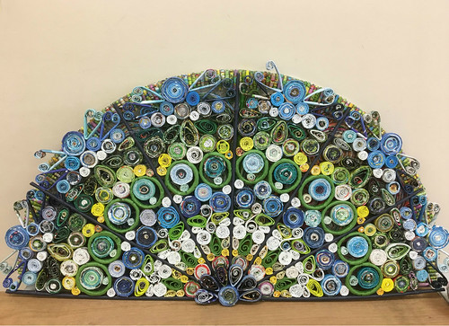 Peacock Paper Fan by Wendy Verity