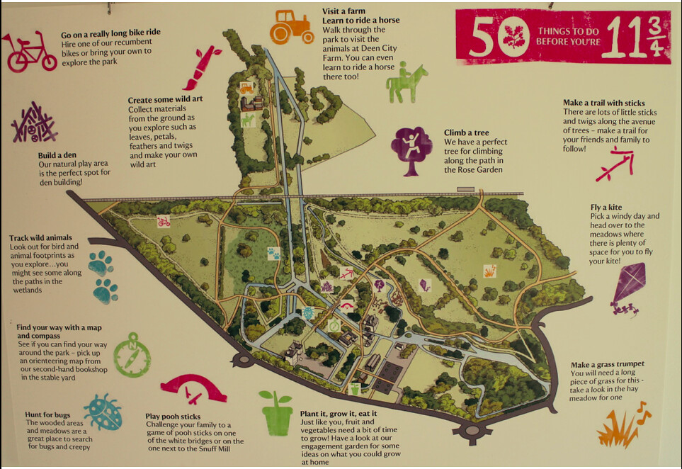 英國National Trust受託管理的Morden Hall Park，製作的專屬的務業地圖（攝影：許惠婷）
