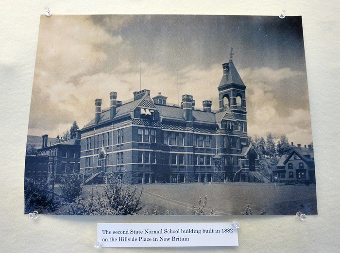 CCSU History: the second State Normal School building in 1882 on the Hillside Place in New Britain