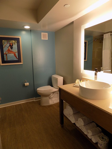 Queen room bath. From Discover your license to chill at Margaritaville Resort Biloxi