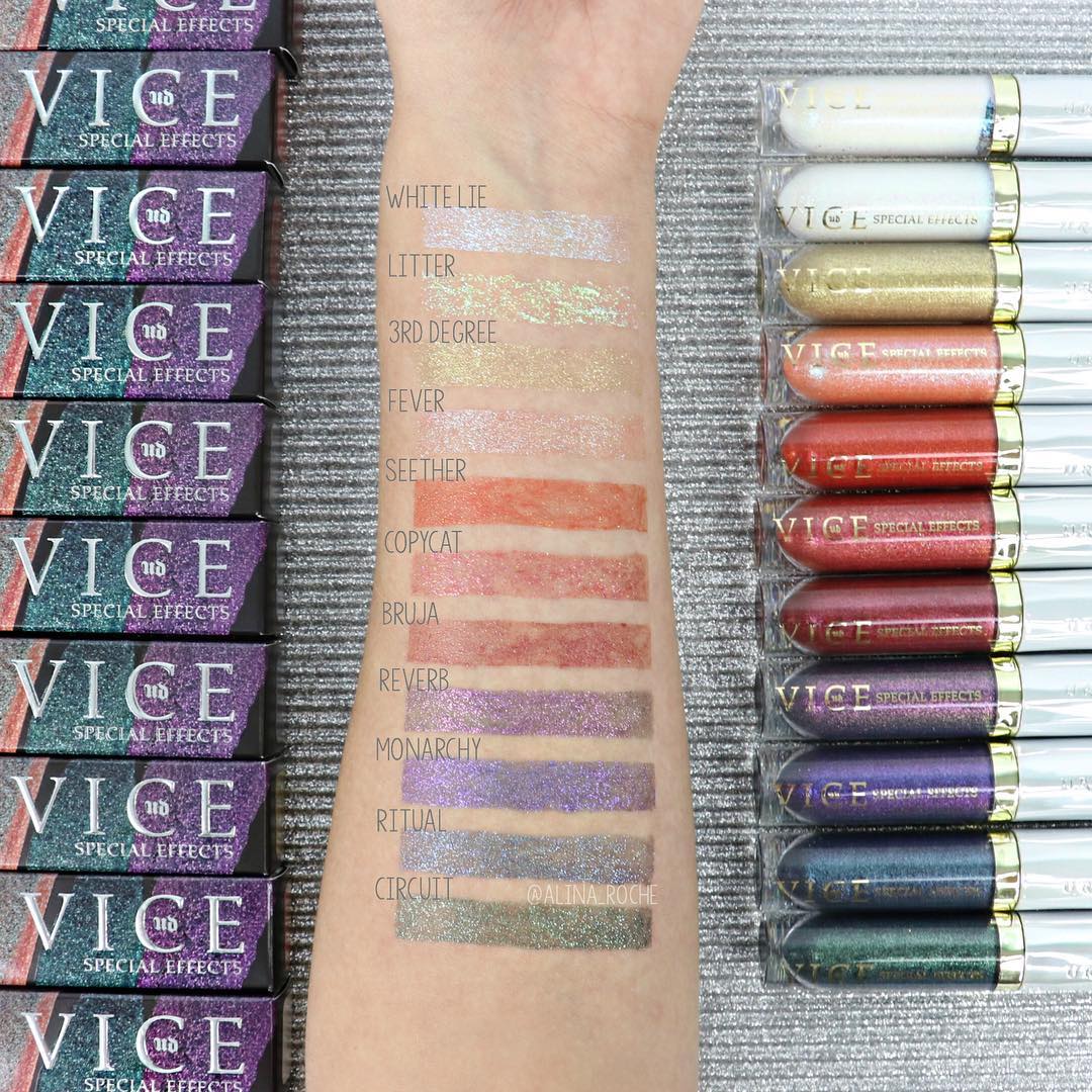 Urban Decay Vice Special Effects Long-Lasting Water-Resistant Lip Topcoat Swatches
