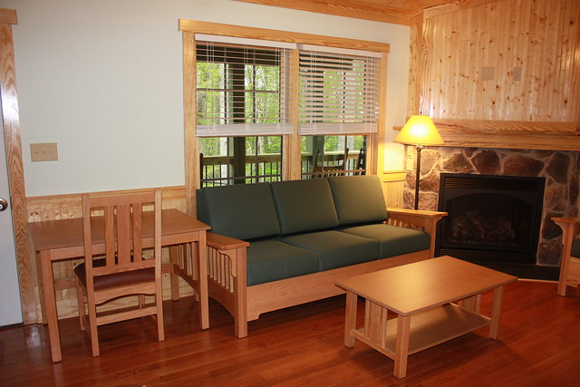 Check out the living room in the new Cabin 2 at Twin Lakes State Park in central Virginia