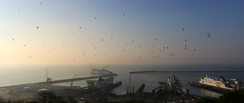 Dover harbour with added balloons