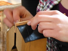 hand stitching leather
