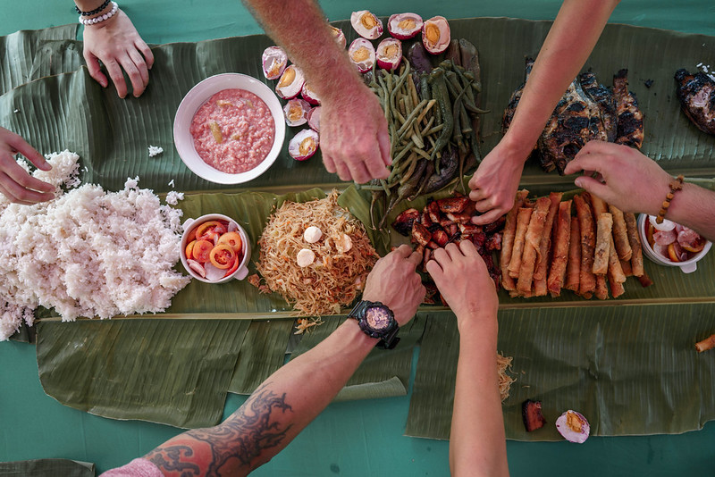 Boodle fight at the resort (photo by Martin San Diego)