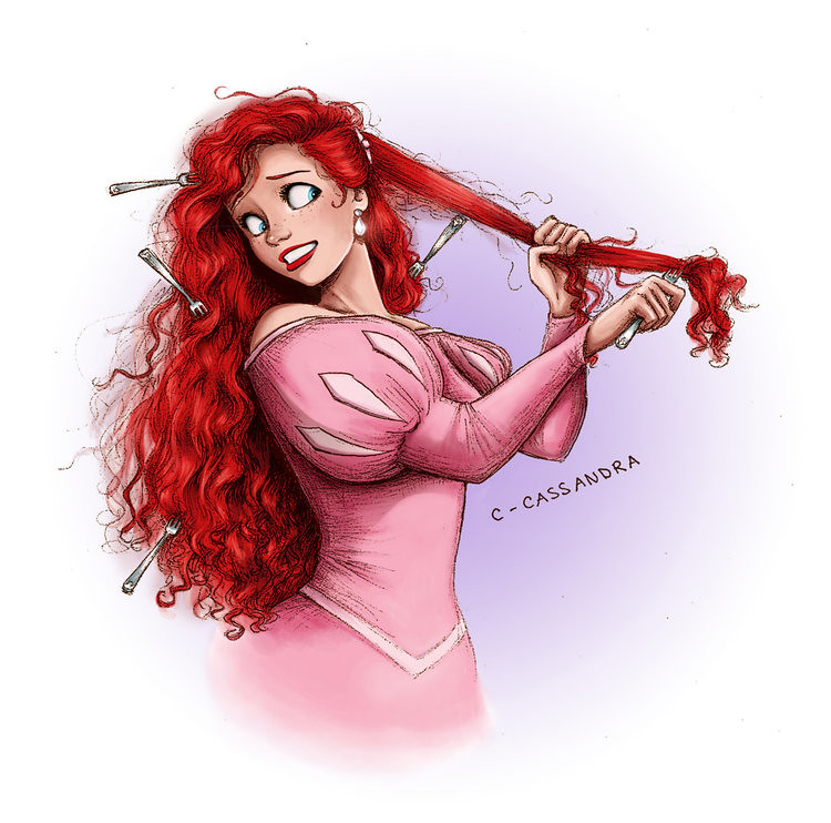 Disney Princesses The hair struggle is real by C. Cassandra - Ariel from The Little Mermaid