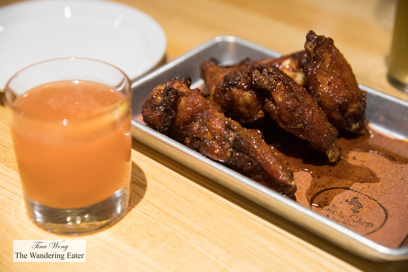 Bar chicken wings with agave and spices